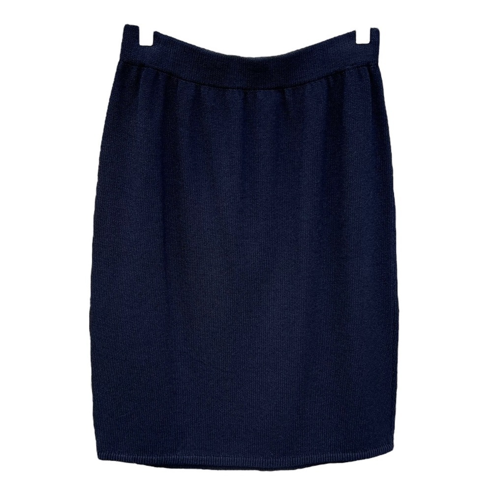 Vintage St. John Collection Santana Knit Skirt Black Elastic Waist Sz 8 Classic